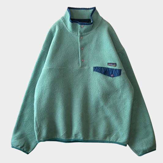90's Patagonia パタゴニア スナップT フリースプルオーバー Sea Green/Ink Blue (M)/C0213F-SO