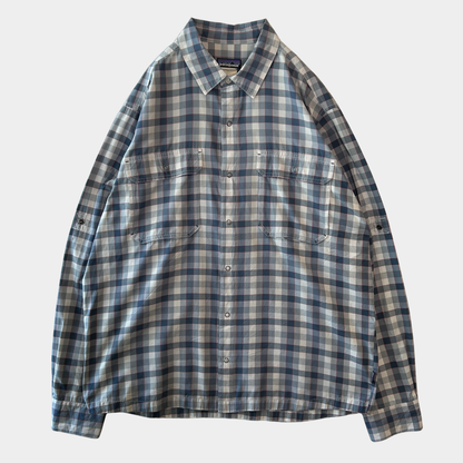 Patagonia パタゴニア ”El Ray Shirt" チェックシャツ ポリエステル/ナイロン グレー(L)/C1120SH-SO