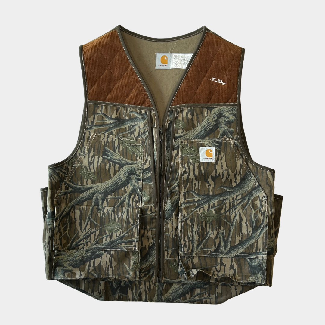 90's Carhartt カーハート ハンティングベスト VU245 リアルツリー USA製(L)/A5511V-SO