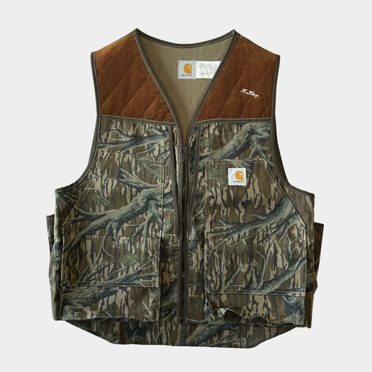 90's Carhartt カーハート ハンティングベスト VU245 リアルツリー USA製(L)/A5511V-SO