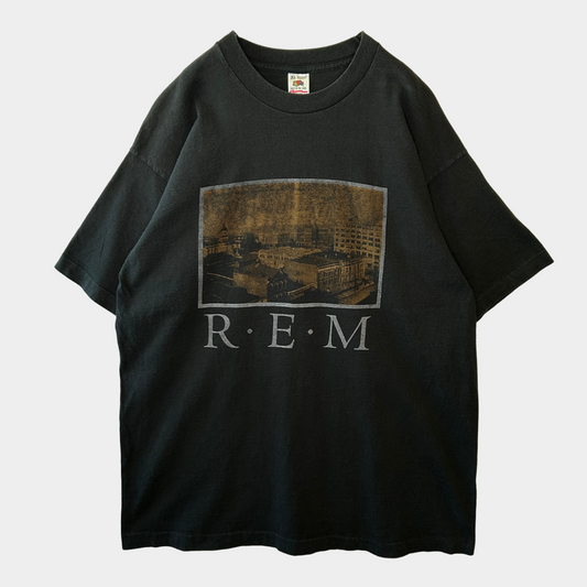 90's R.E.M ”Birds Eye View Of Business Section"バンドTシャツ 黒(XL)/A7507T-SO