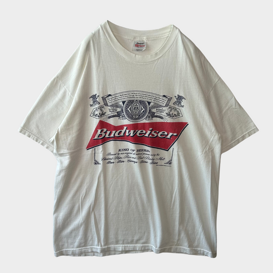 00's Hanes Budweiser ロゴプリントTシャツ 白(XL)/A6425T-SO