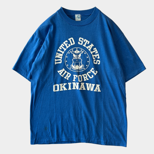 80's ARTEX U.S.AIR FORCE 沖縄米軍基地 Tシャツ 青(L)/A4096T-SO