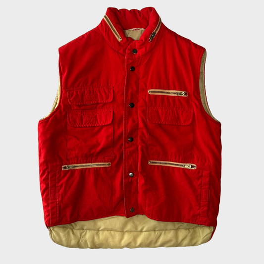 70's Sears フィールドマスター ダウンベスト 赤 (M)/A5977V-SO