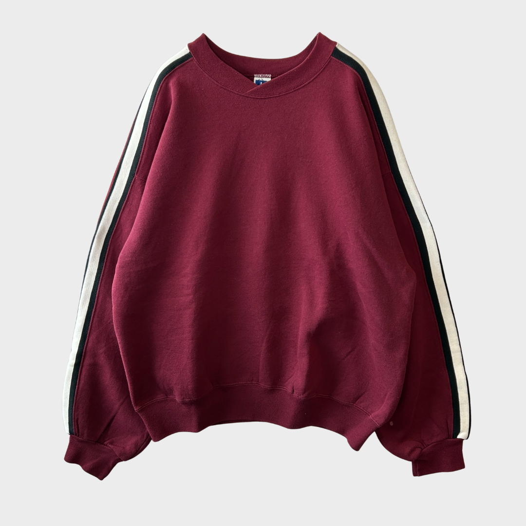 90s Russell Athletic ラッセル 袖ライン ブランクスウェット ボルドー(L)/A5254S-SO