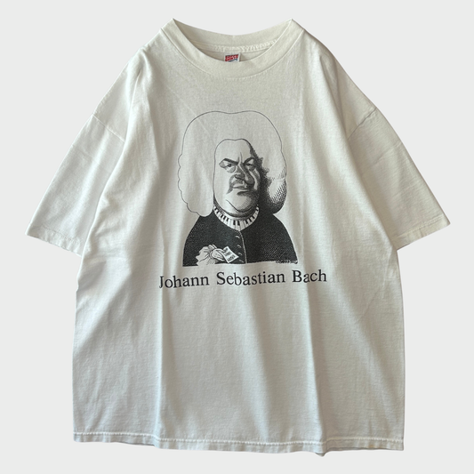 90's SOFFE SHIRTS "ヨハン・セバスチャン・バッハ" Tシャツ 白(XL)/B3509T-SO