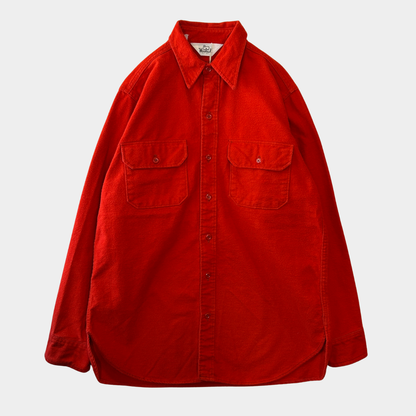 70's Woolrich ウールリッチ シャモアクロスシャツ ネルシャツ 朱色(L)/A8650SH-SO