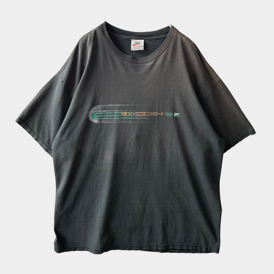 90's NIKE SWOOSH18 ナイキゴルフ Tシャツ フェード 黒(XL)/B2012T-SO