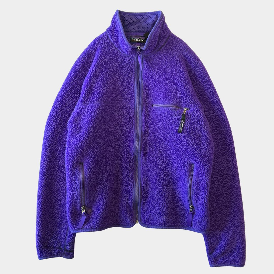 90's Patagonia パタゴニア ベビーレトロカーディガン USA製 パープル(S)/A8890F-SO