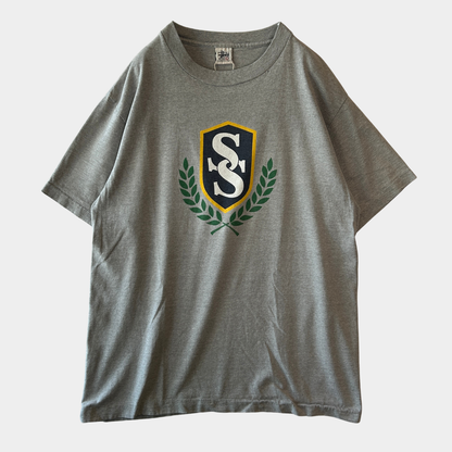 90's Stussy ステューシー "STUSSY SPORT" ロゴエンブレムTシャツ グレー(L)/C0822T-SO