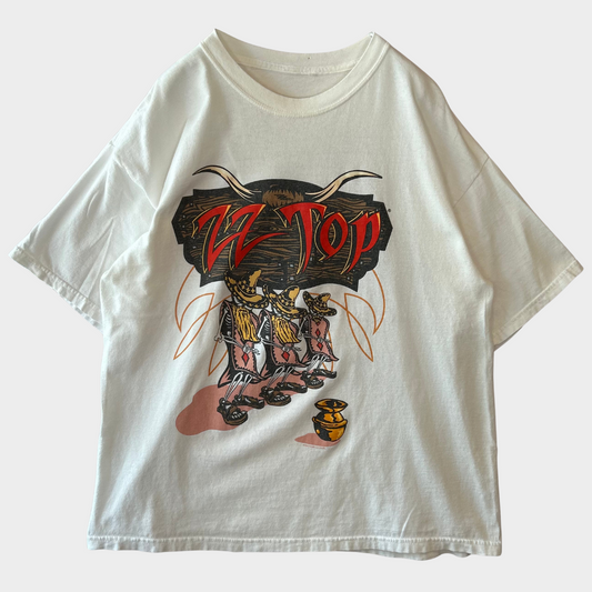 00's   ZZ TOP Beer Drinkers and Hell Raisers Tour 2003 バンドTシャツ 白 サイズ不明/A7252T-SO