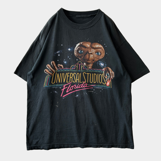 90's UNIVERSAL STUDIO Florida ユニバ E.T. Tシャツ ブラック /C1086T-SO