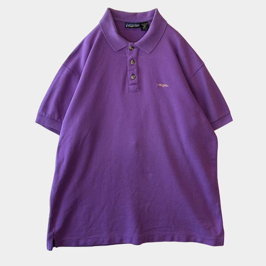 90's Patagonia パタゴニア 鹿の子ポロシャツ コットン パープル(M)/B2812T-SO