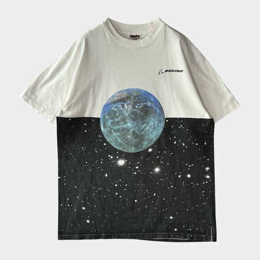 00's ONEITA "BOEING" ボーイング 地球 企業Tシャツ ホワイト (L)/A7557T-SO