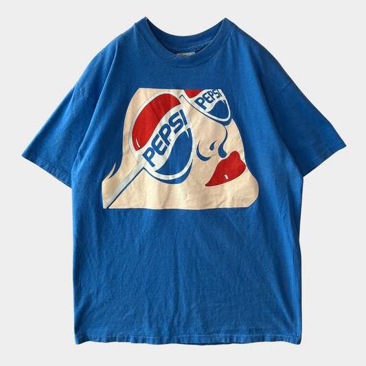 90's Hanes PEPSI ペプシコーラ"Cool Cans"アドバタイジングTシャツ 企業T 青(XL)A7284T-SO