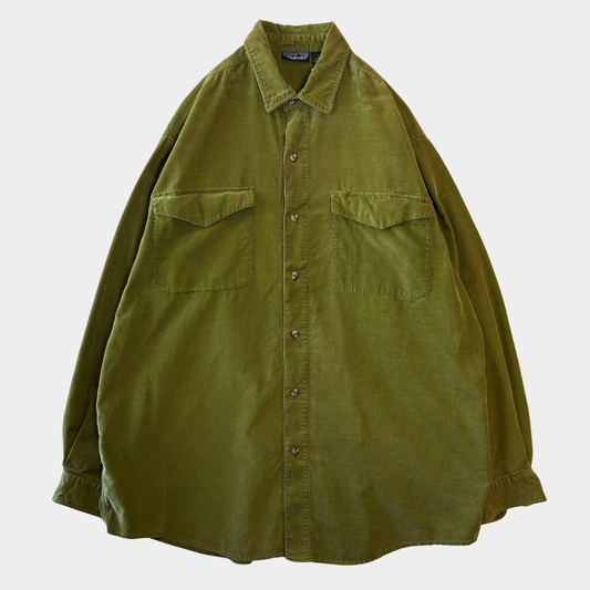 1993 Patagonia パタゴニア コーデュロイワークシャツ グリーン(L)/C1629SH-SO