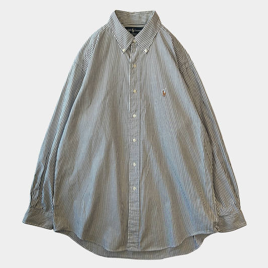 Ralph Lauren ラルフローレン "YARMOUTH"ストライプシャツ 白グレー(16 1/2)/A8049SH-SO