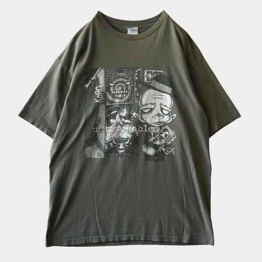 2002 Sundog Korn 5th Untouchables バンドTシャツ カーキ (XL)/A3057T-SO