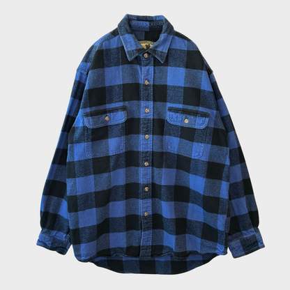 00's FIELD&STREAM フランネルシャツ バッファロー 青 (L)/B2884S-SO
