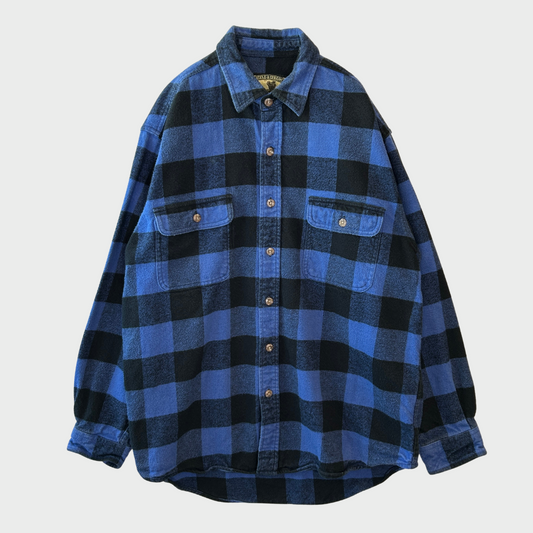 00's FIELD&STREAM フランネルシャツ バッファロー 青 (L)/B2884S-SO