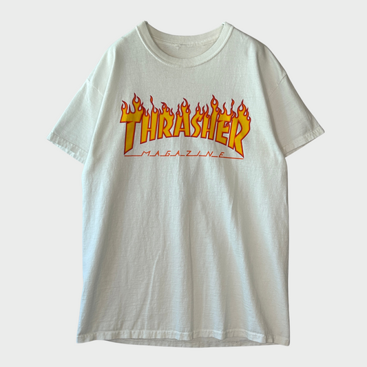 00's THRASHER ロゴプリントTシャツ 白 (サイズ不明)/B1943T-SO
