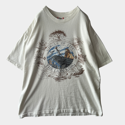 90's Disney ライオンキング サークル・オブ・ライフ キャラクターTシャツ 白 (XL)/B2899T-SO