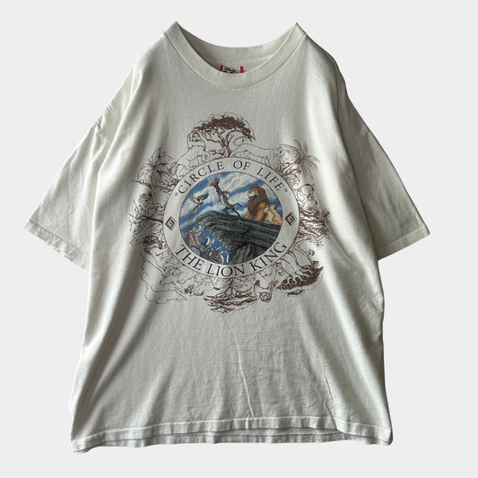 90's Disney ライオンキング サークル・オブ・ライフ キャラクターTシャツ 白 (XL)/B2899T-SO