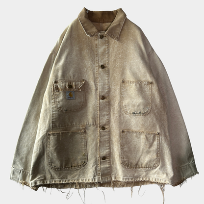 90's~ Carhartt カーハート 裏地無し チョアコート ベージュ (サイズ不明)/C0312J-SO