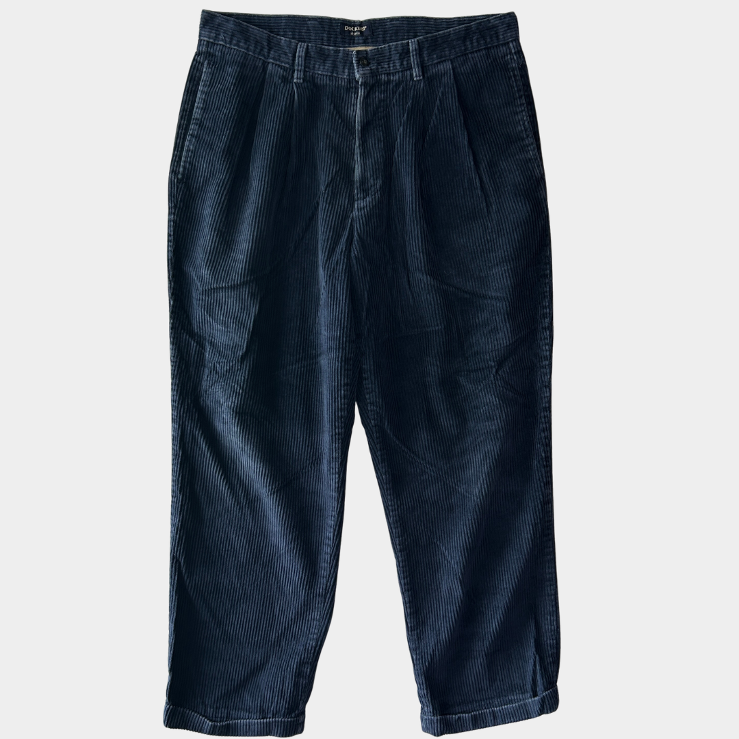 00's DOCKERS タック入り コーデュロイパンツ 紺 (36×32)/B4091P-SO