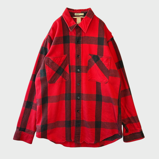 80's ST.JHONES BAY "Big Mac Flannel" フランネルチェックシャツ 赤黒 (L)/B2917SH-SO