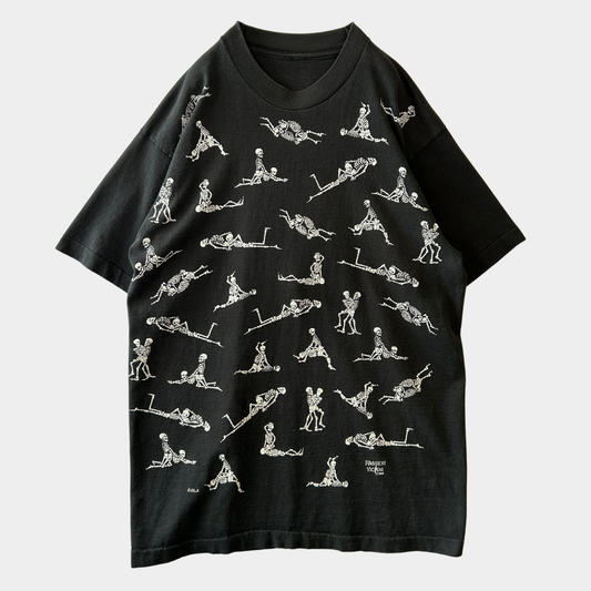 90's Fashion Victim スカル 四十八手 Tシャツ エロT 黒 /C0917T-SO