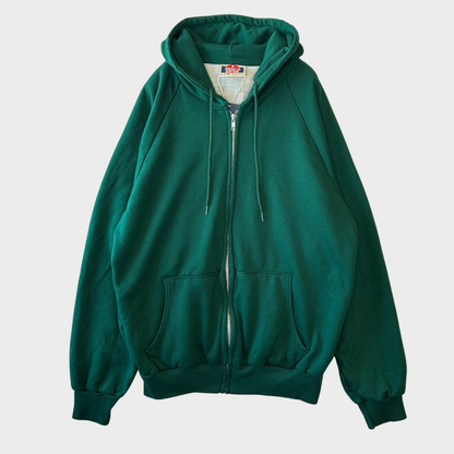 90's AMERICAN EDITION 無地 スウェット ジップフーディー 緑 (L) /B1539S-SO