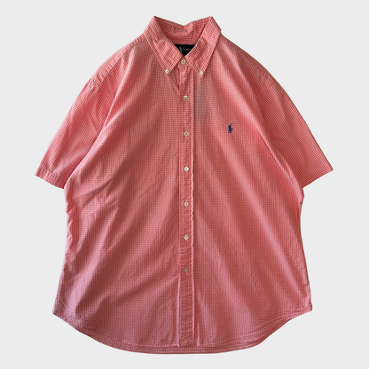 90-00's Polo by Ralph Lauren ラルフローレン CLASSIC FIT ボタンダウン ギンガムチェック柄 半袖シャツ(XL)/B3944SH-S