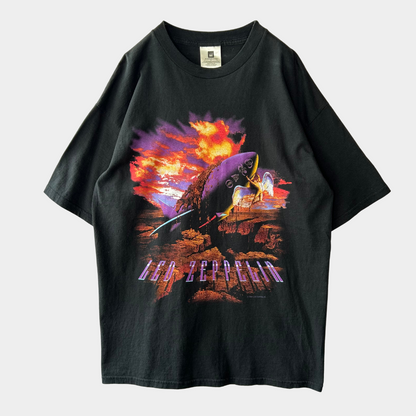 90's LED ZEPPELIN レッドツェッペリン Tシャツ Swan Song WINTERLAND 黒(XL)A6693T-SO