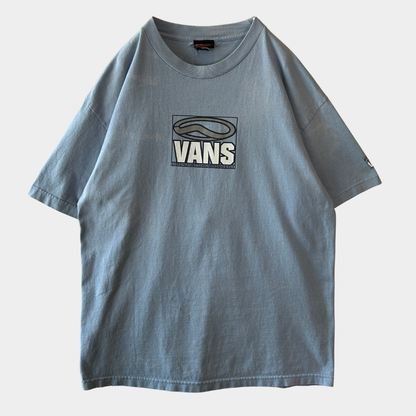 90's Vans ヴァンズ オーバルロゴTシャツ スケート ブルー (L)/C1075T-SO