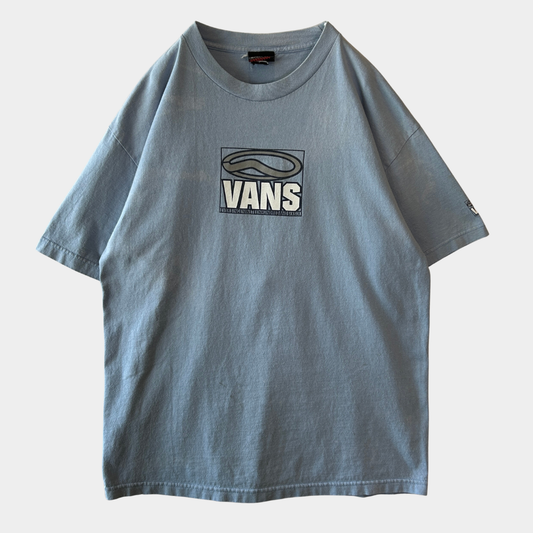 90's Vans ヴァンズ オーバルロゴTシャツ スケート ブルー (L)/C1075T-SO