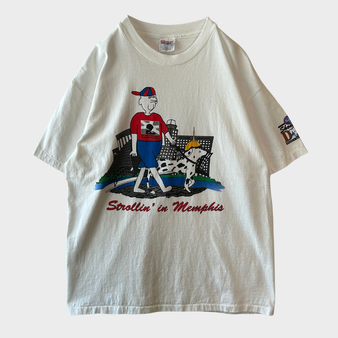90's Hanes Heavy Weight Kroger "Showcace of Dogs" アドバタイジングTシャツ 白(L)/B3947T-SO