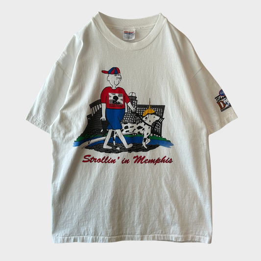 90's Hanes Heavy Weight Kroger "Showcace of Dogs" アドバタイジングTシャツ 白(L)/B3947T-SO