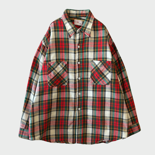 70's BIG MAC JC penny ヘビーネルシャツ 赤黒白緑黄 (XL)/B2910S-SO