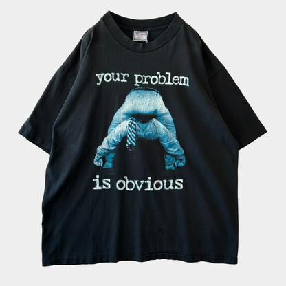90's your problem is obvious メッセージTシャツ Allsport シングルステッチ USA製 (XL)/C1245T-SO