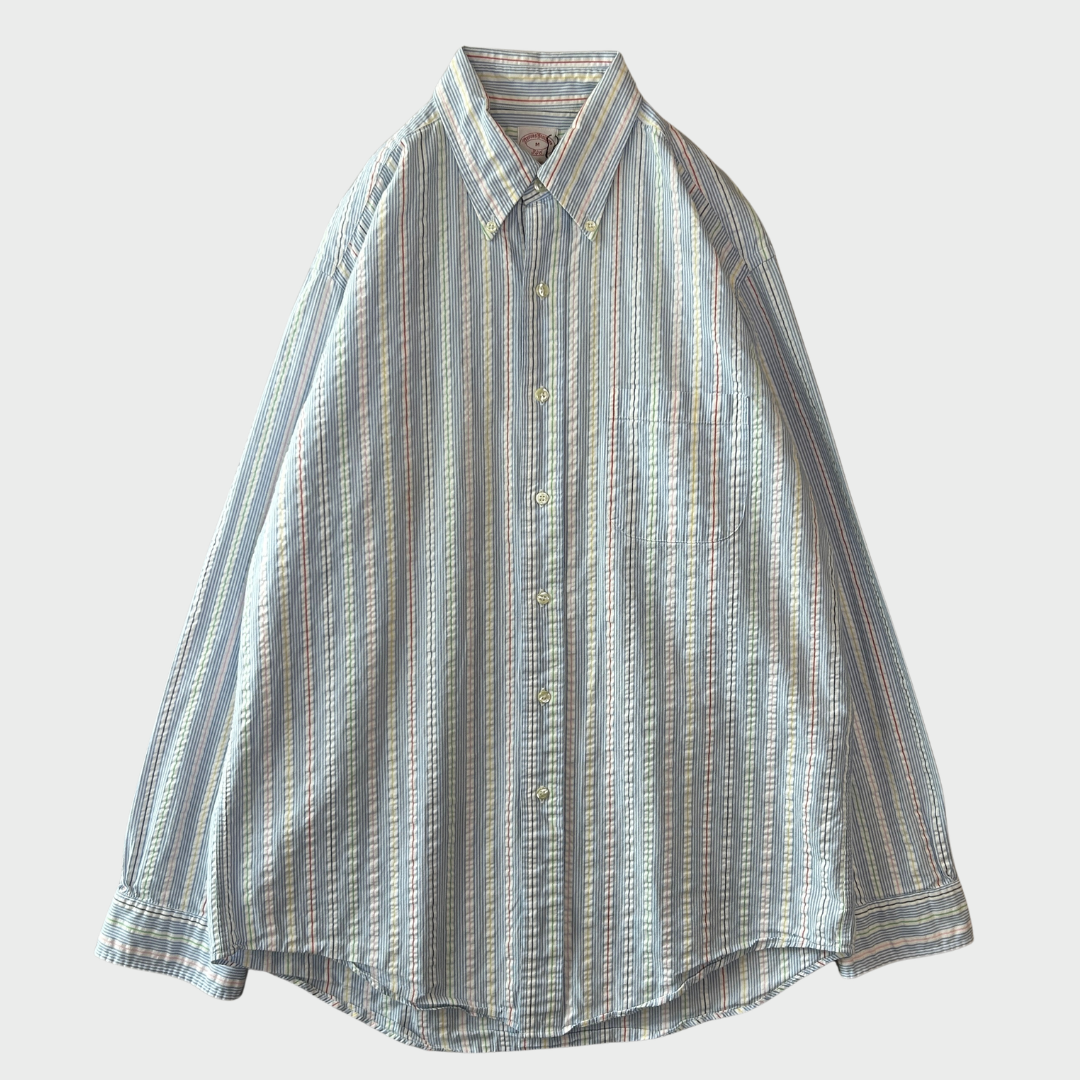 00's Brooks Brothers ブルックスブラザーズ ストライプ シアサッカーシャツ マルチカラー (M) /A8064SH-SO