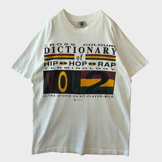 90's  CROSS COLOURS   クロスカラーズ プリントTシャツ 白 /A7302T-SO
