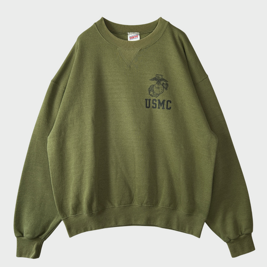 90's Soffe USMC ミリタリースウェット カーキ (L)/A7939S-SO