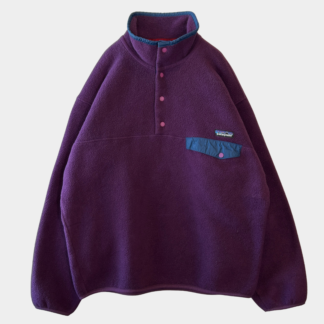 90's Patagonia パタゴニア スナップT フリースプルオーバー 紫(M)/A9013O-SO