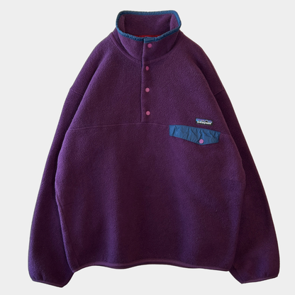 90's Patagonia パタゴニア スナップT フリースプルオーバー 紫(M)/A9013O-SO