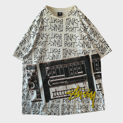 00's Stussy ステューシー Roland TR-808 "Funky Beat" コラボTシャツ 白 (XL)/B2209T-SO