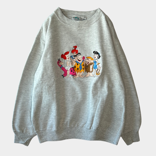 00's Blitzz studios 原始家族フリントストーン キャラクタースウェット 白 (XL)/B0588S-SO