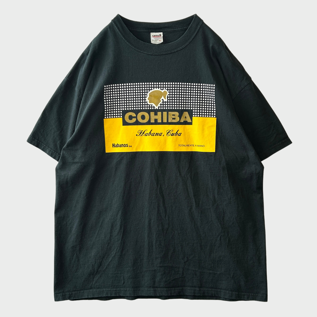 00's anvil COHIBA 葉巻 企業 Tシャツ 黒 (XL) /C0425T-SO