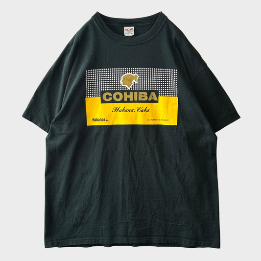 00's anvil COHIBA 葉巻 企業 Tシャツ 黒 (XL) /C0425T-SO