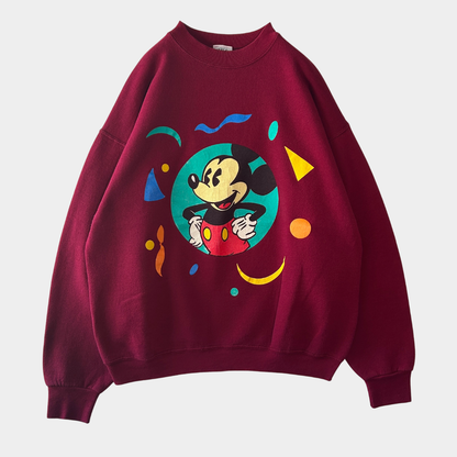 90's Mickey & Co. ミッキーマウス プリントスウェット えんじ (XL)/B3645S-SO